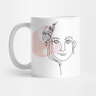 abstract lady, line art woman Mug